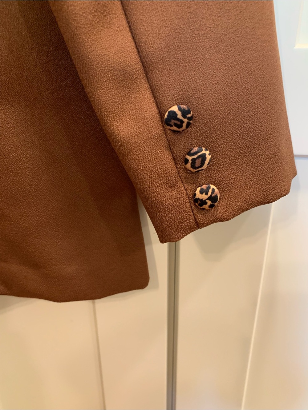 VTG Wear Abouts Brown Leopard Print Blazer Women's 8 Retro 1990s Office Academia - Picture 6 of 13